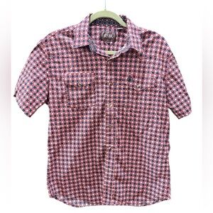 Starr Western pearl snap Short Sleeve psychedelic pattern size Medium